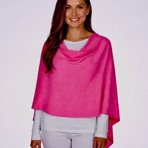 ALASHAN Passion Pink Cashmere Tradewind Dress Topper Poncho NWT